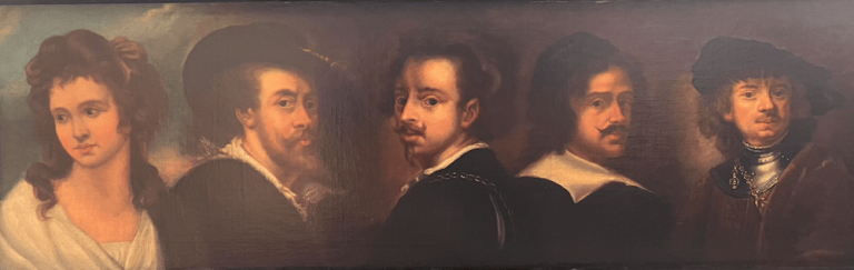 Alegoría a los grandes maestros del siglo XVIII, obra de MOZ (s XIX)