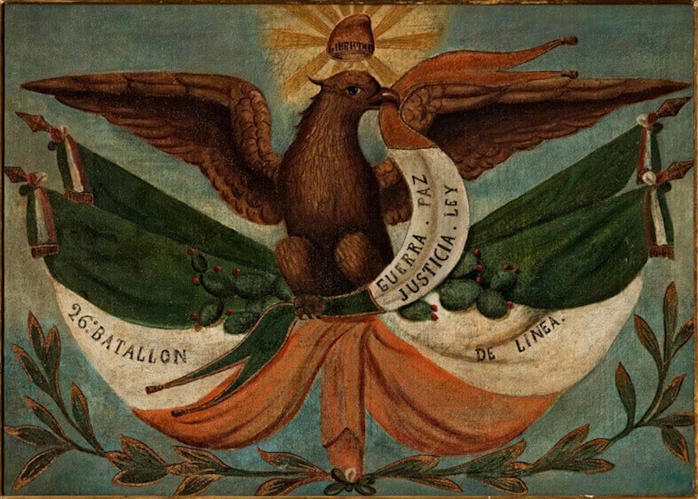 Águila mexicana con gorro frigio, obra de Anónimo (Siglo XIX)