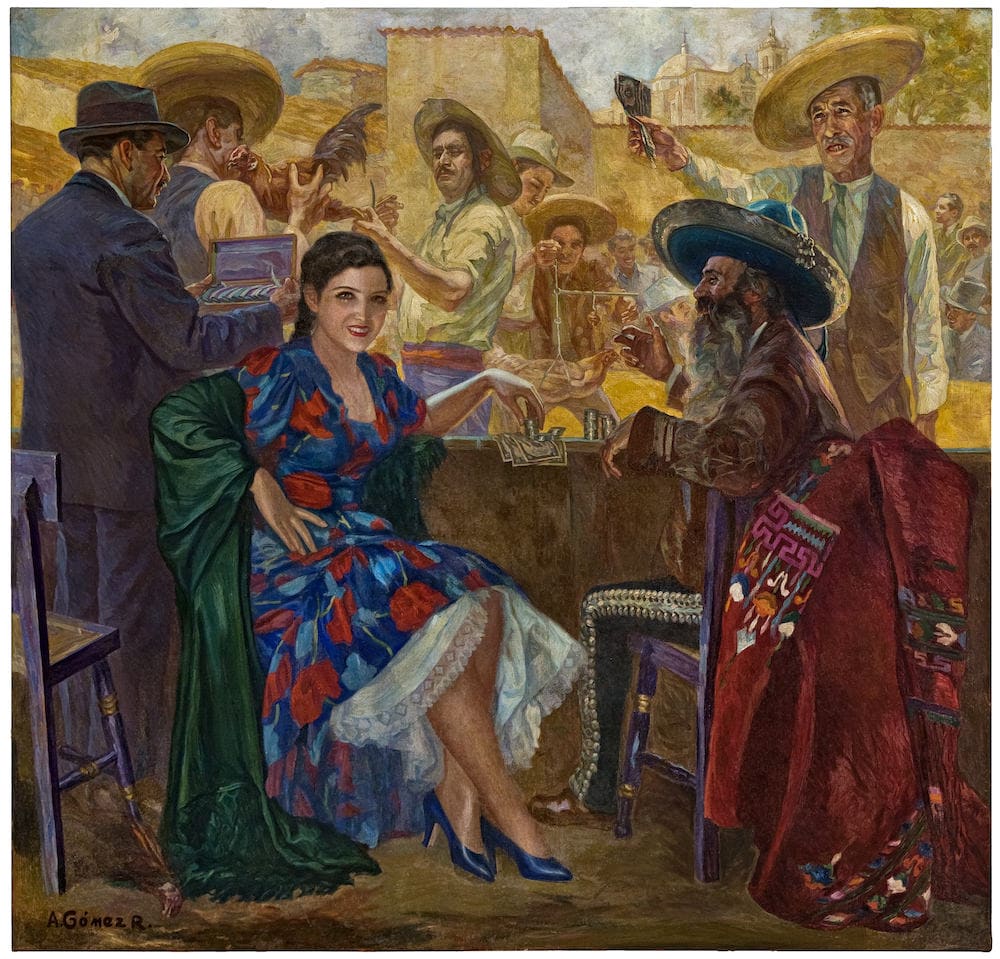 Galleros, obra de Antonio Gómez R (S.F.)