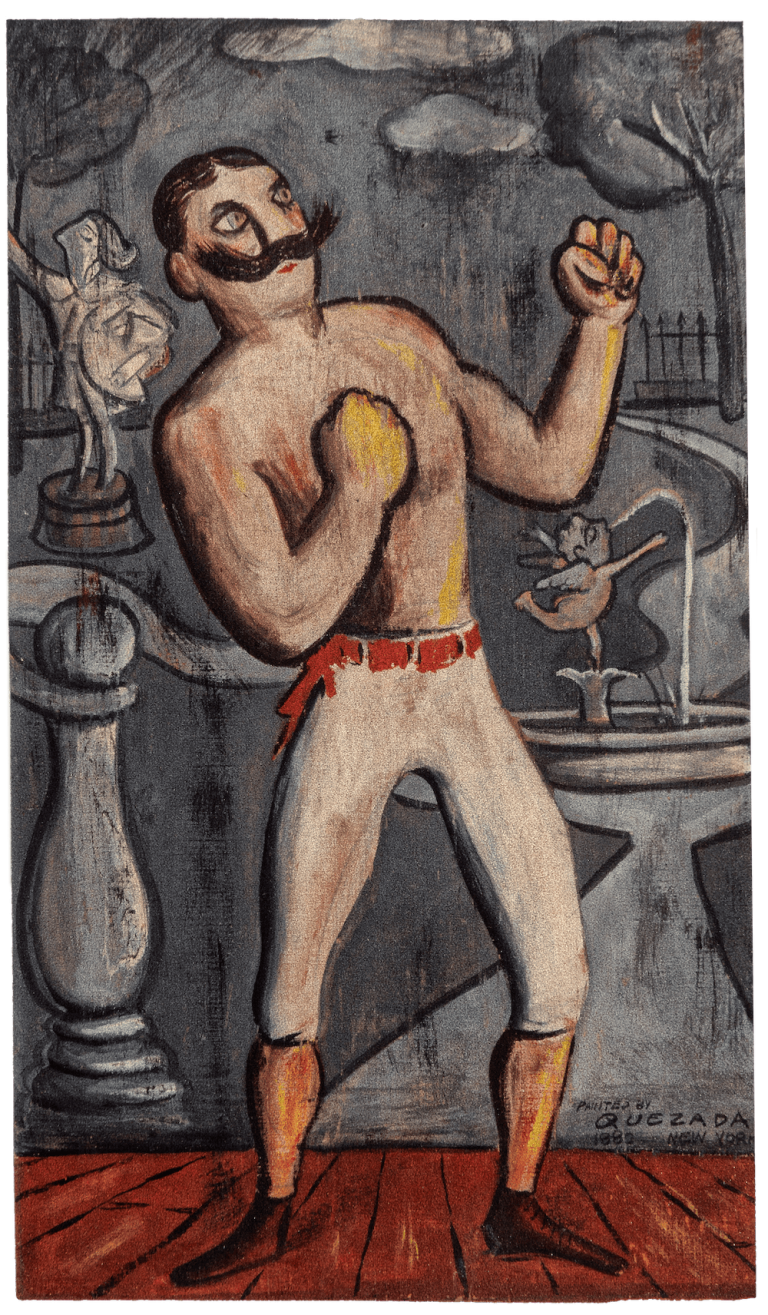 Boxeador, obra de Abel Quezada (1987)