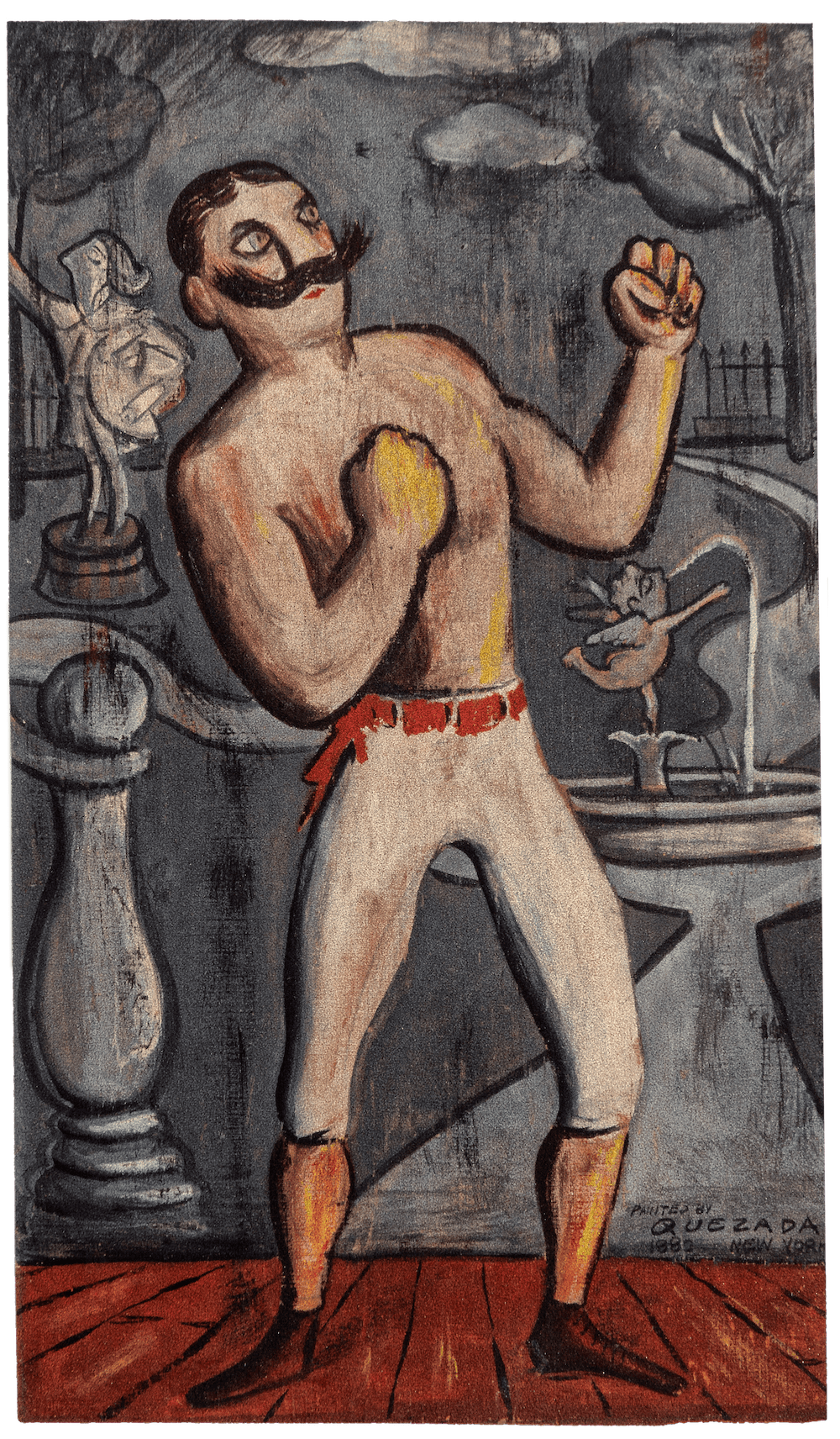 Boxeador, obra de Abel Quezada (1987)
