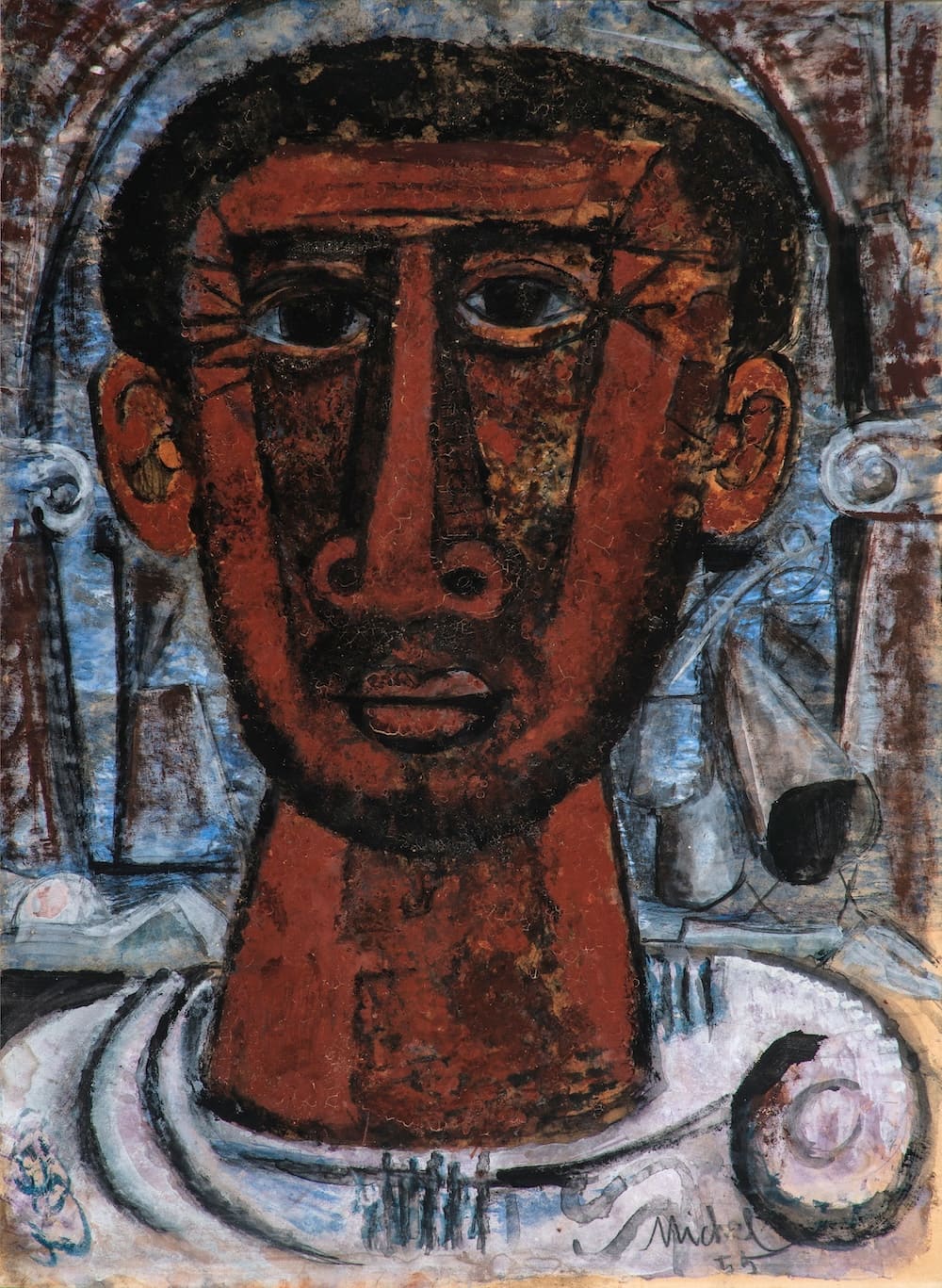 Cabeza masculina, obra de Alfonso Michel (1955)