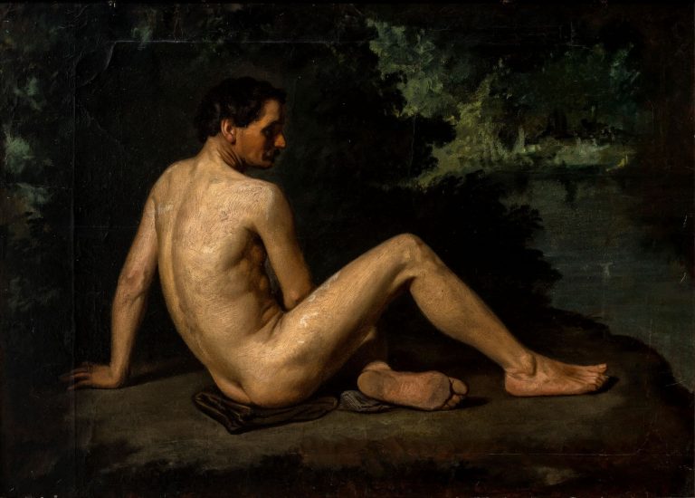 Desnudo masculino, obra de Anónimo (Siglo xXIX)
