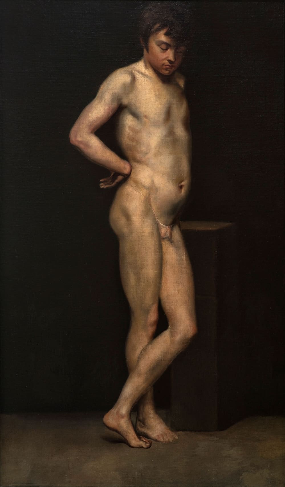 Desnudo masculino de pie, obra de Anónimo (Siglo XIX)
