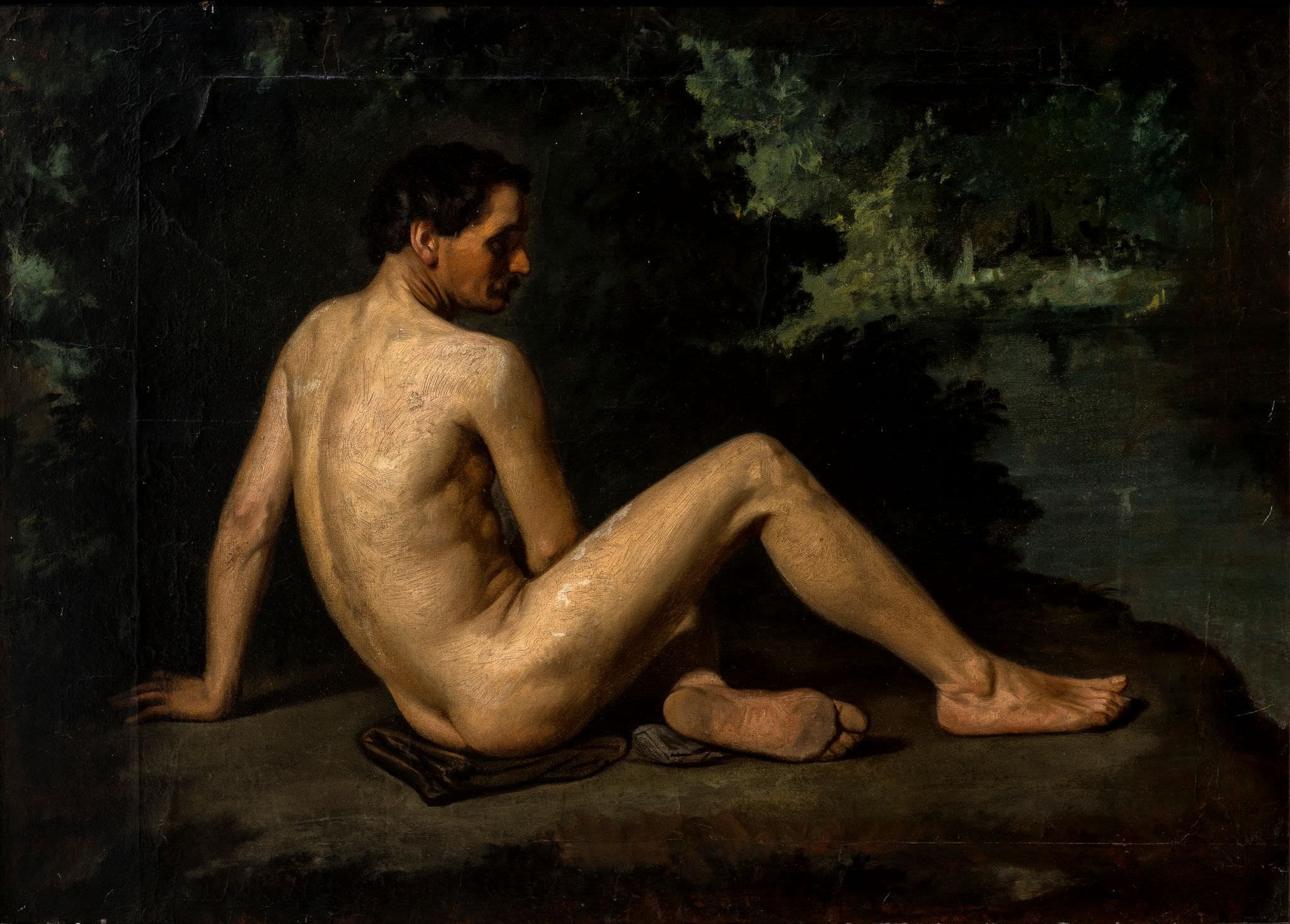 Desnudo masculino, obra de Anónimo (Siglo xXIX)