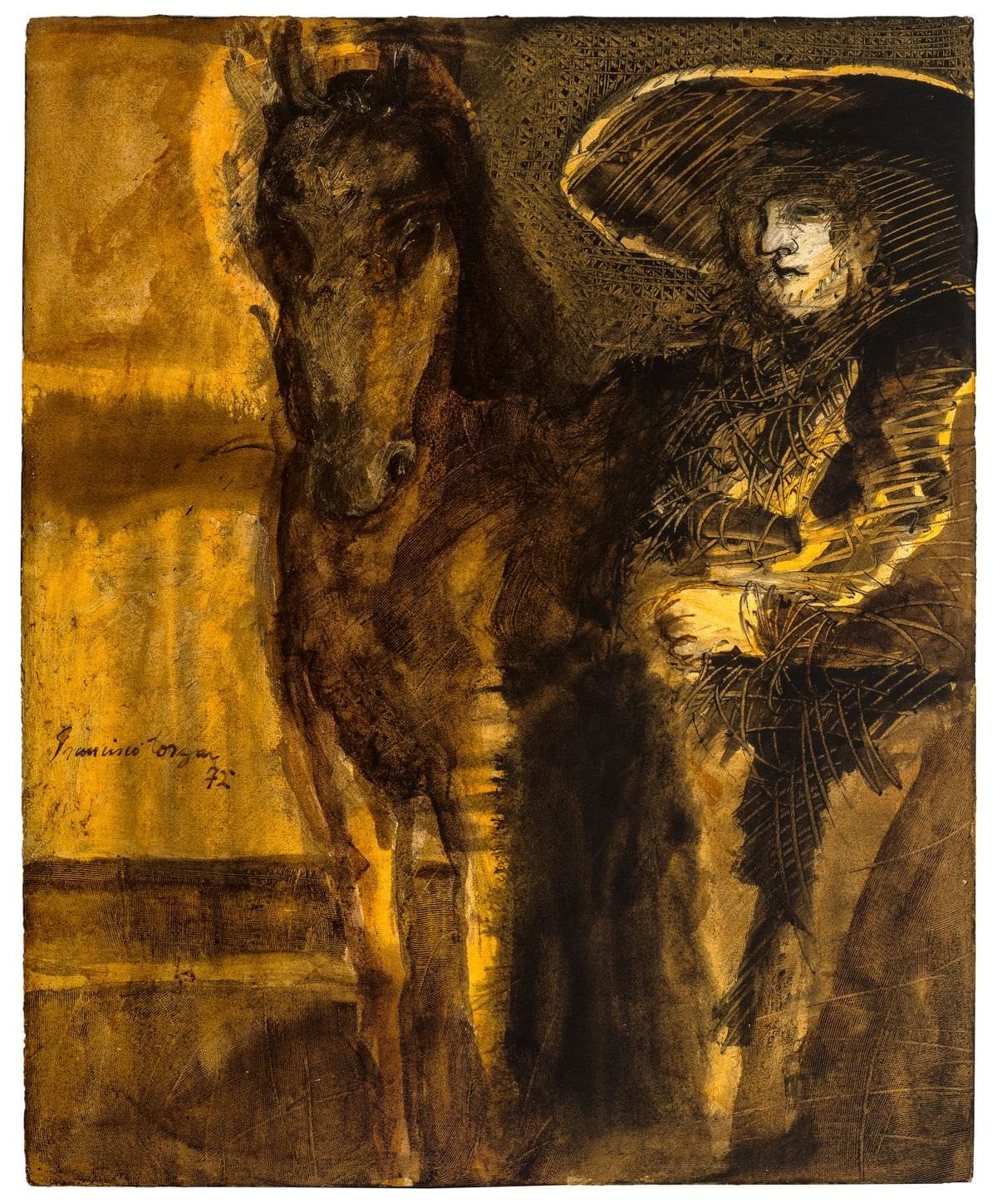 El charro (Personaje con caballo), obra de Francisco Corzas (1972)