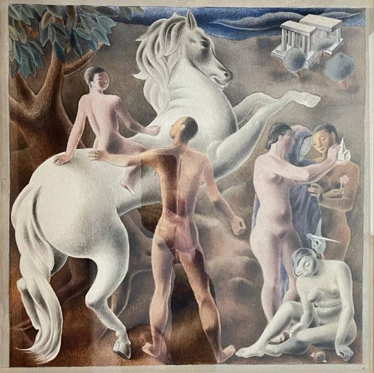 Paisaje Clásico con Caballo, obra de Emilio Amero (1931)