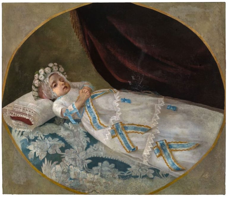 Retrato de niño muerto, obra de Escuela mexicana (Siglo XIX)