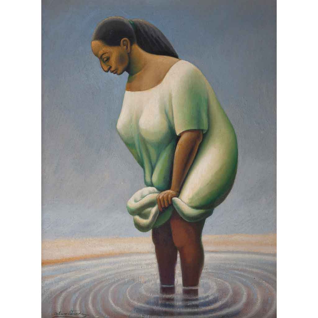Mujer del Vado, obra de Arturo Estrada (s.f.)