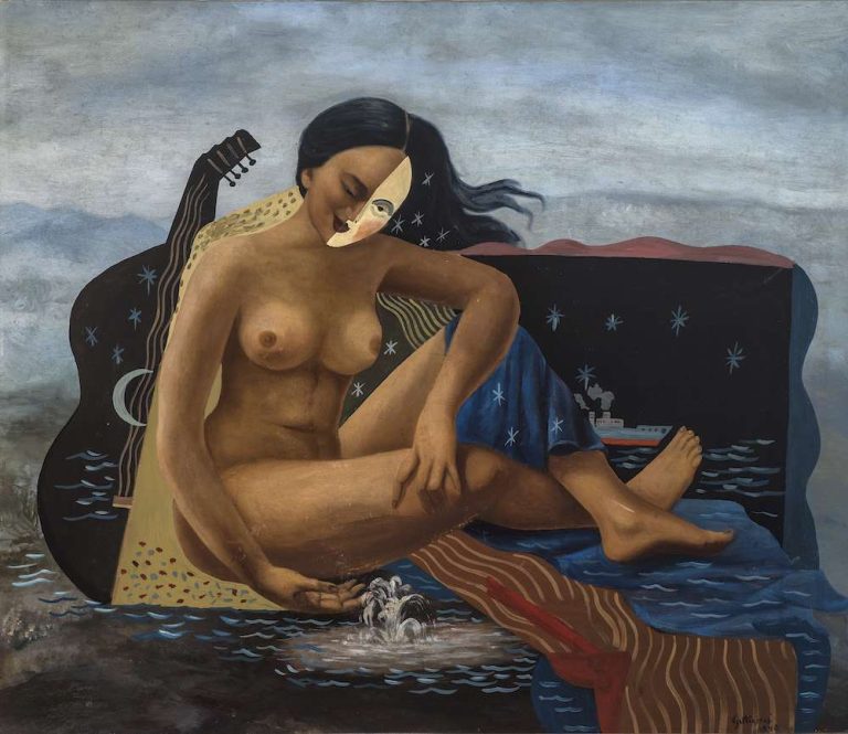 Desnudo femenino con barco, obra de Francisco Gutiérrez (1940)