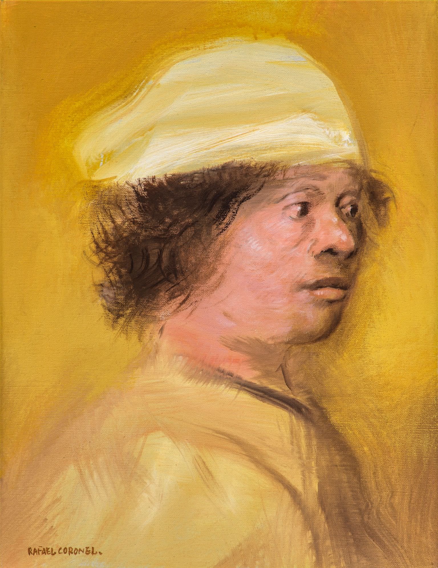 Hombre de amarillo, obra de Rafael Coronel (s.f)