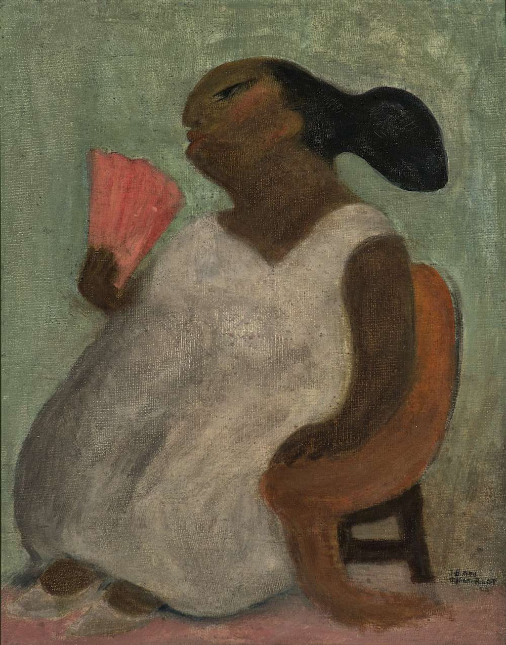 Yucateca con abanico, obra de Jean Charlot (1925)