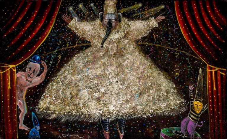 La elefanta cirquera, obra de Alejandro Colunga (1988-1989)
