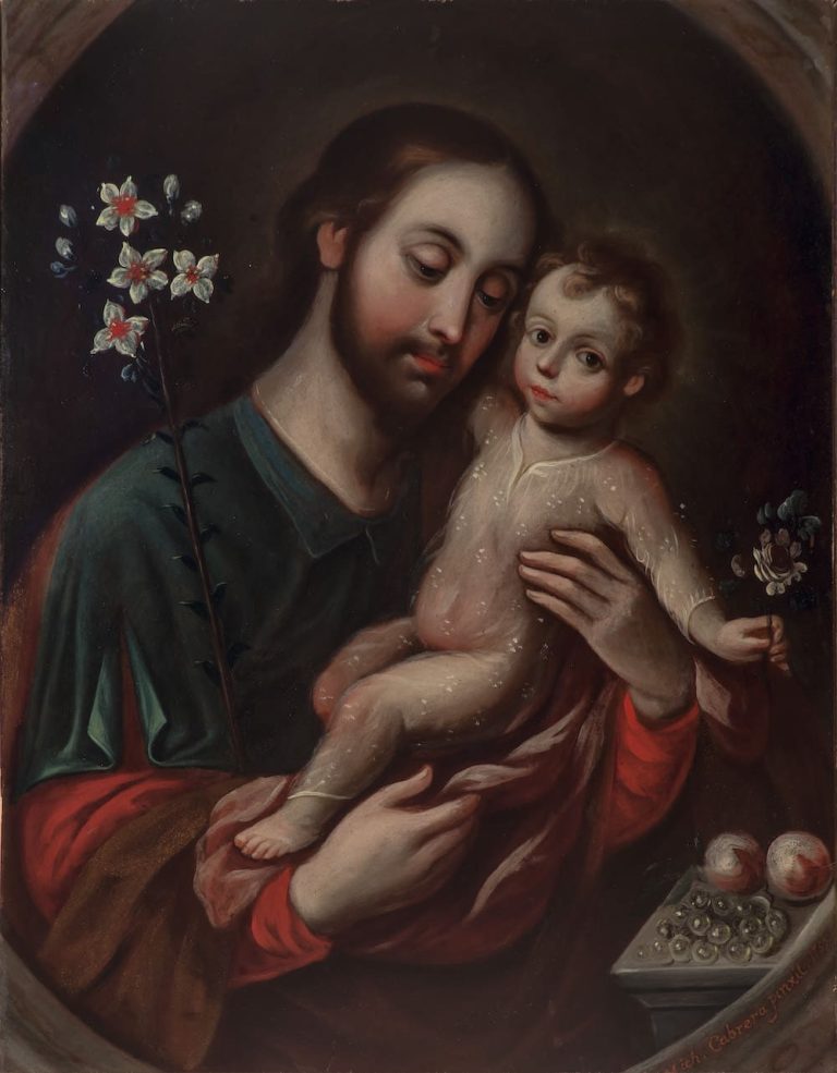 San José y el niño, obra de Miguel Cabrera (1754)