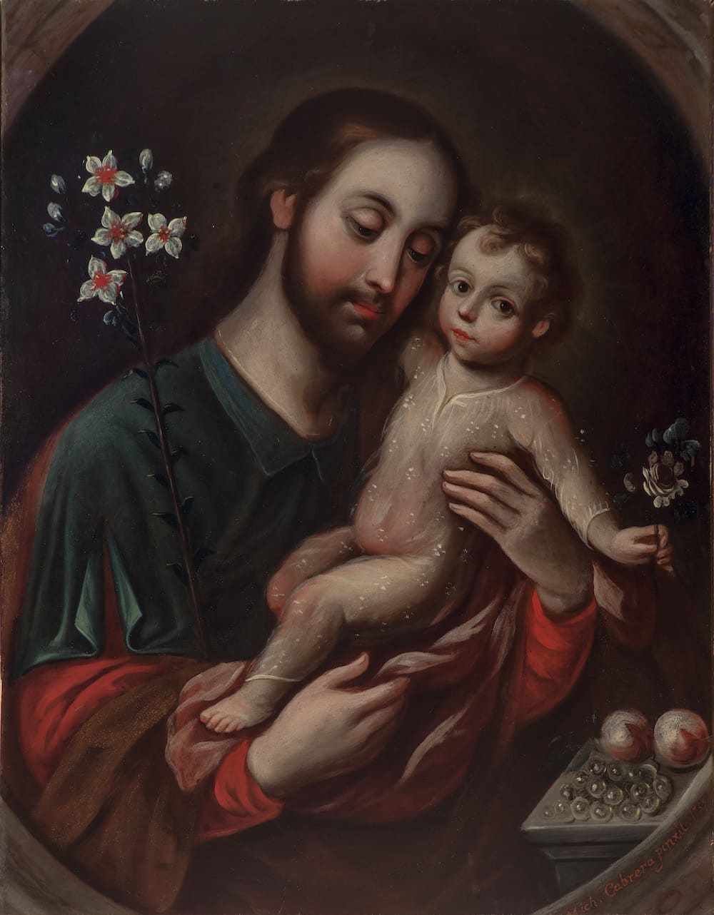 San José y el niño, obra de Miguel Cabrera (1754)