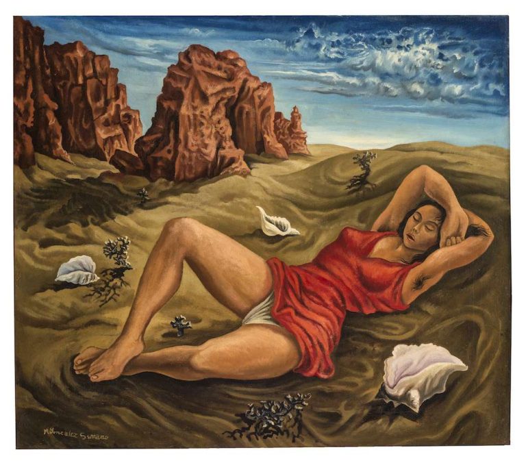 En la playa, obra de Manuel González Serrano (1940)