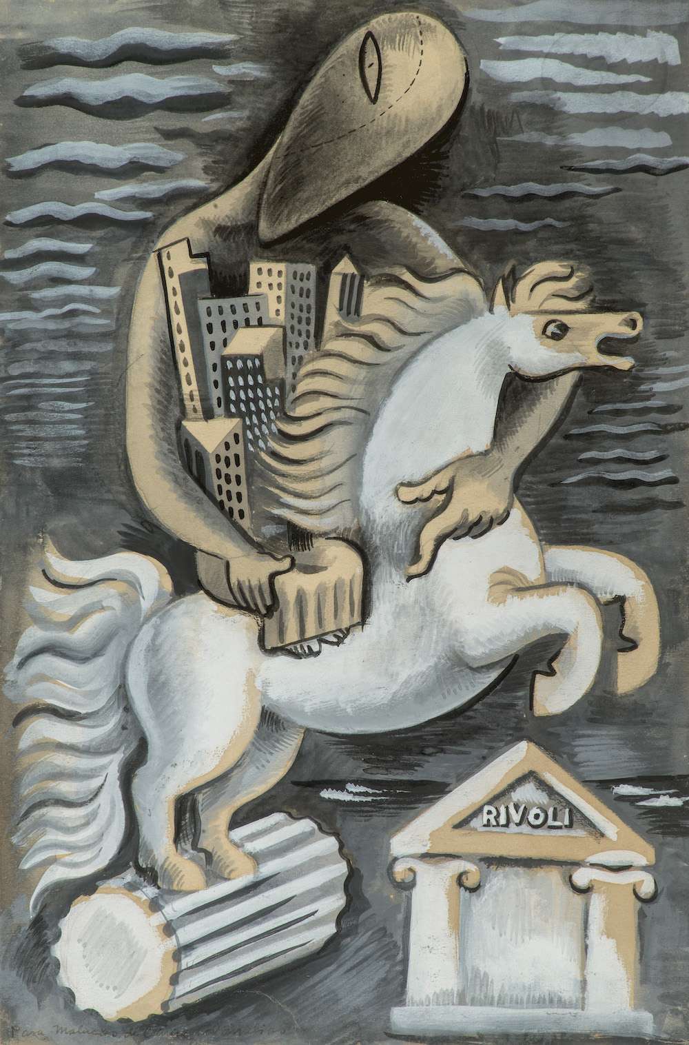 Gloria Swanson a la manera de Chirico, obra de Miguel Covarrubias (1936)