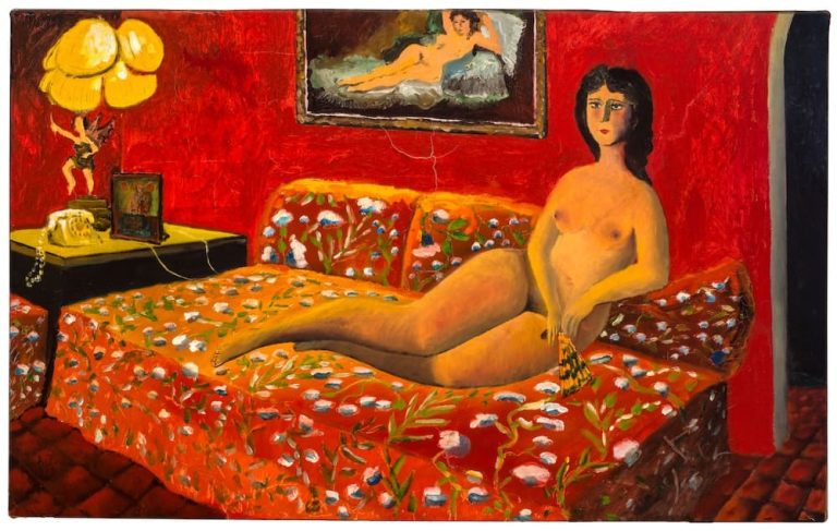 Mujer acostada, obra de Abel Quezada (1979)