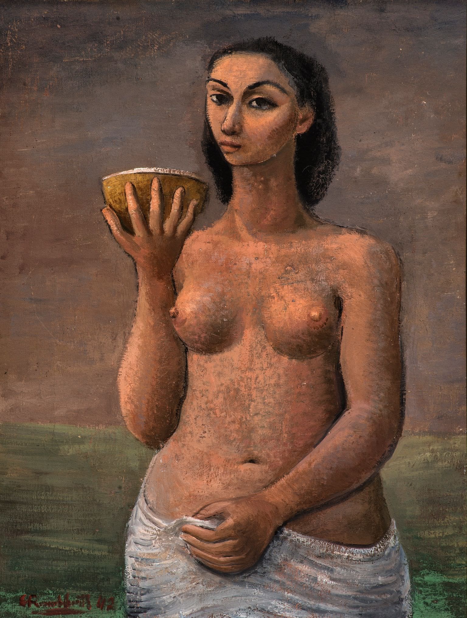 Mujer con coco, obra de Emilio Rosenblueth (1942)