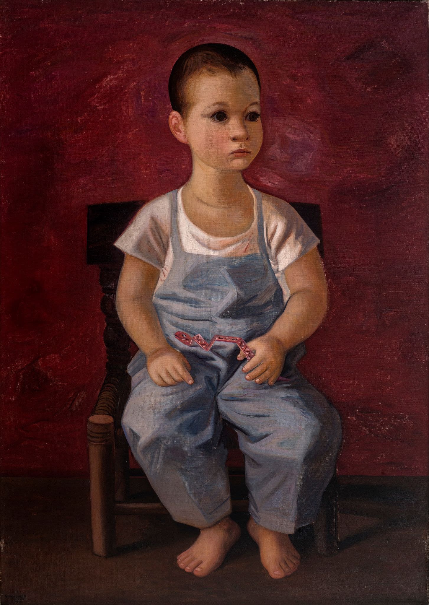 Niño con juguete, obra de Jesús Guerrero Galván (1951)