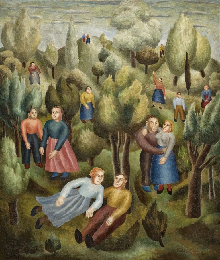 Parejas en el bosque, obra de Valetta Swann (s.f)