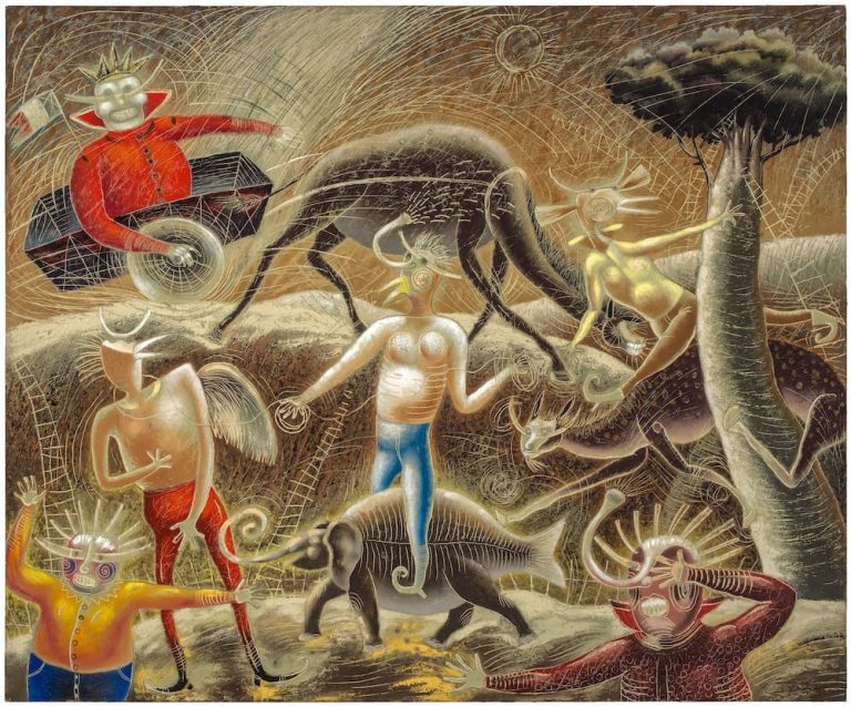 Paseo de bufones, obra de Maximino Javier (s.f)