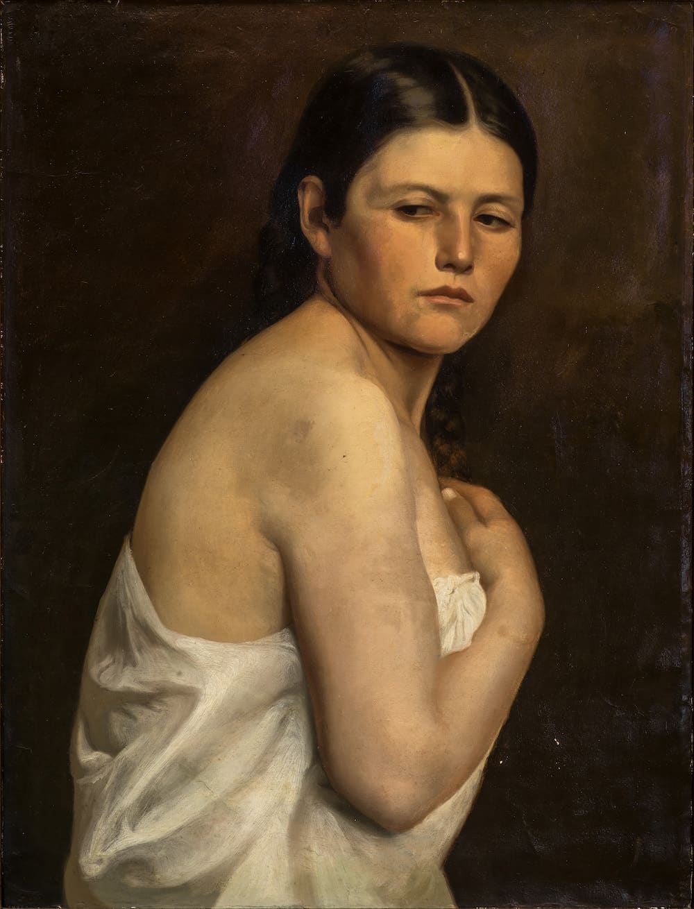 Estudio Preparatorio de mujer, obra de Pelegrín Clavé y Roqué (siglo XIX)