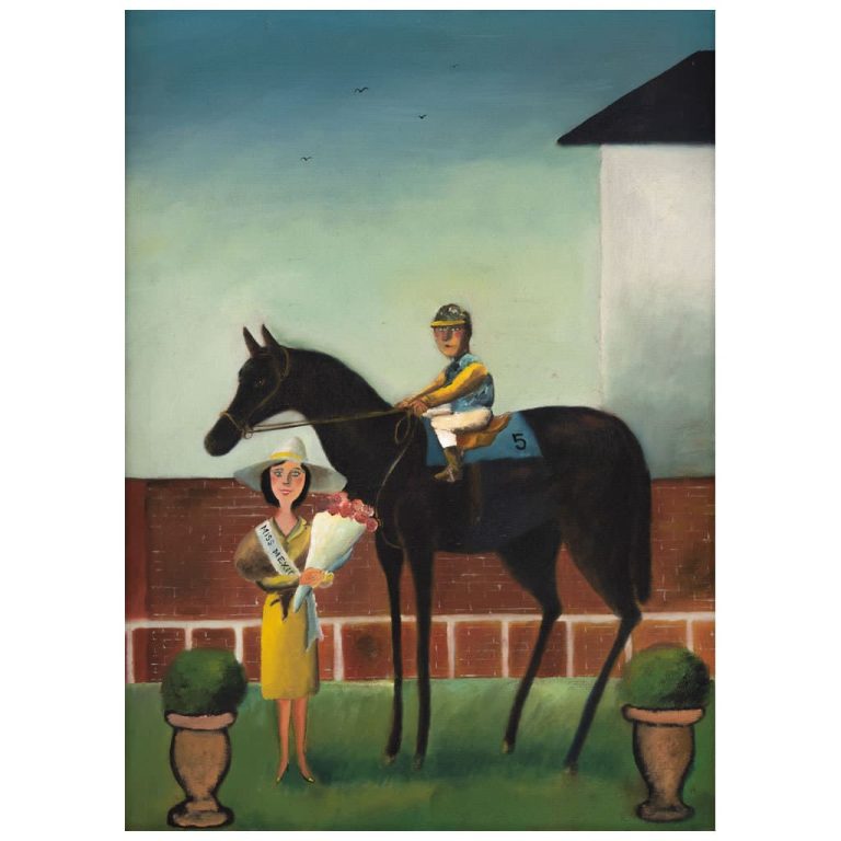 Miss México y un jockey, obra de Abel Quezada Calderón (1981)