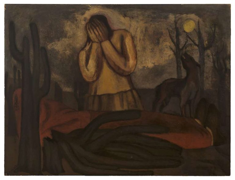 El duelo, obra de Rafael Coronel (1965)