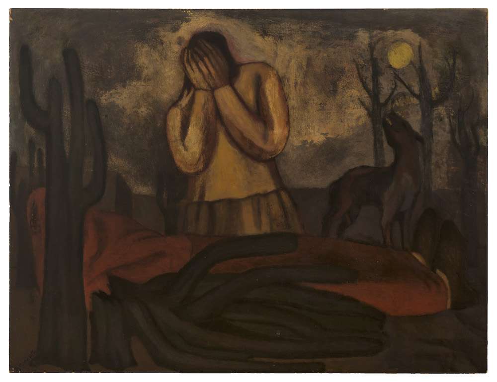 El duelo, obra de Rafael Coronel (1965)