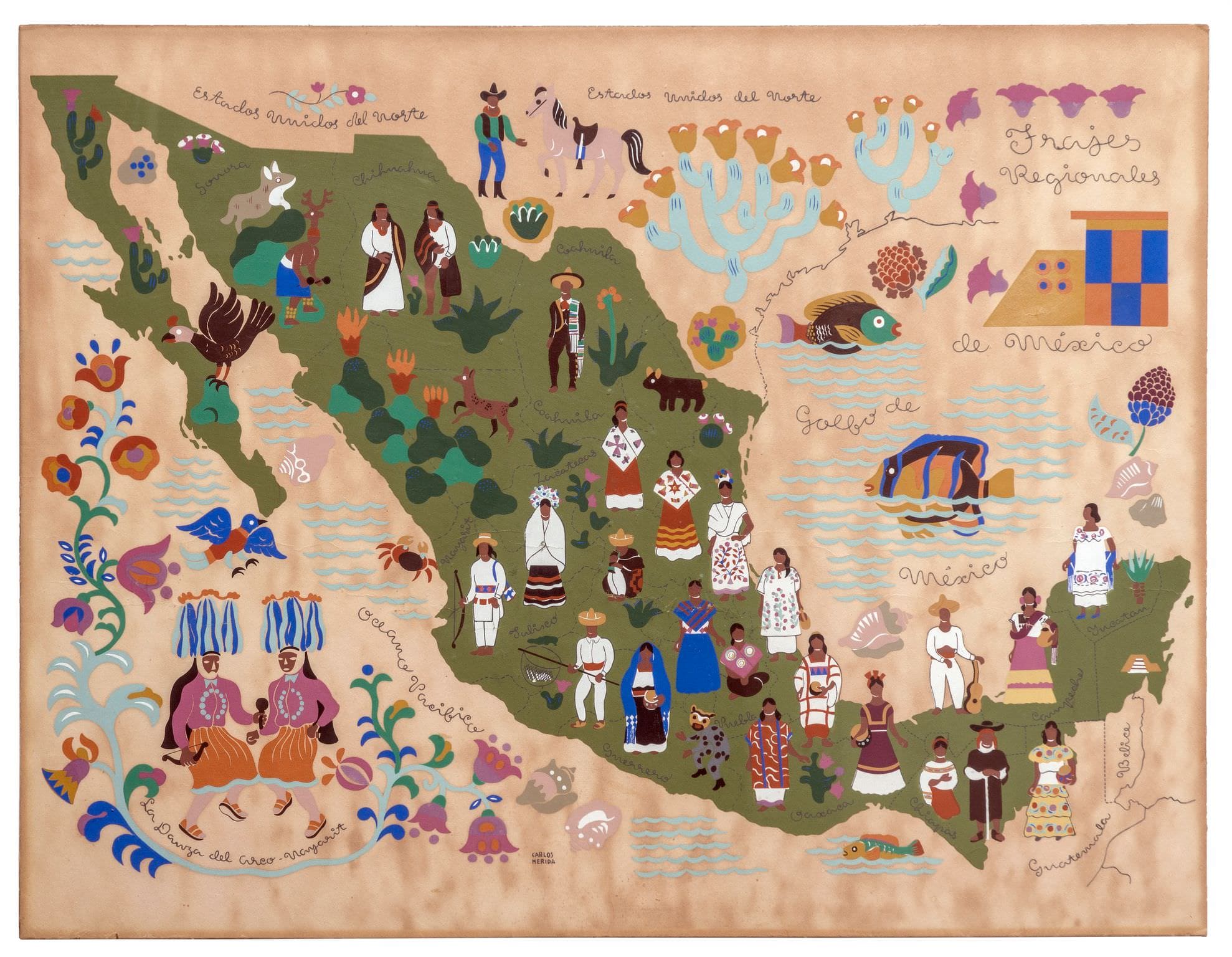 Trajes regionales, obra de Carlos Mérida (1969)