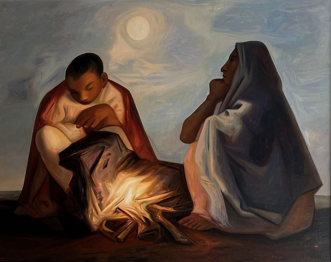 Fuego a la luz de la luna, obra de Jesús Guerrero Galván (1955)