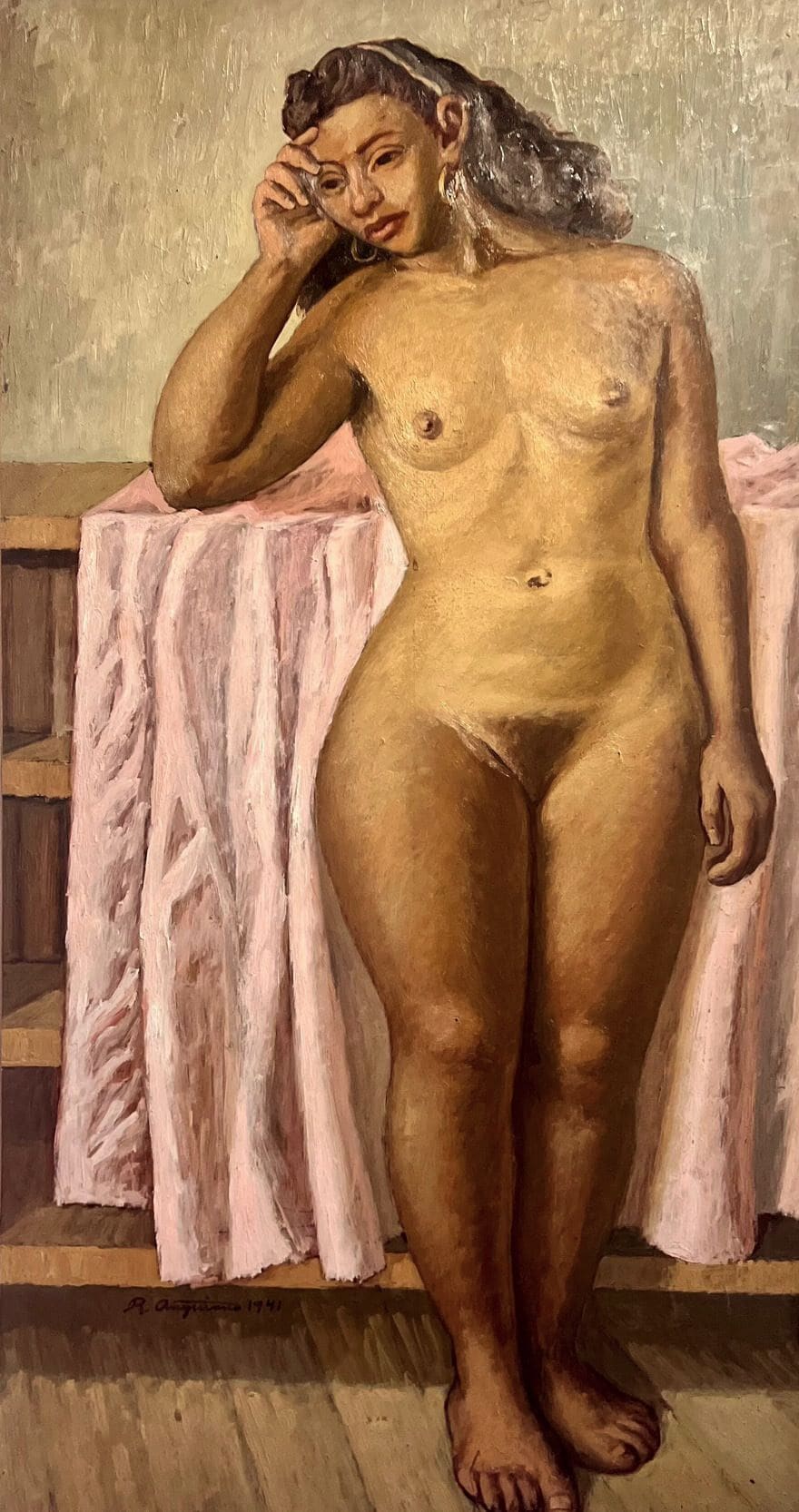 La mujer costeña, obra de Raúl Anguiano (S.F.)