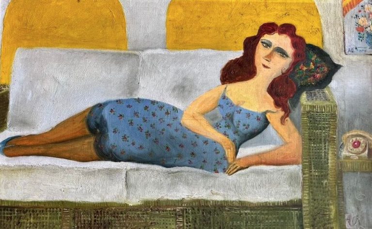 La Dama de Cuernavaca en un sillón, obra de Abel Quezada Calderón (1979)